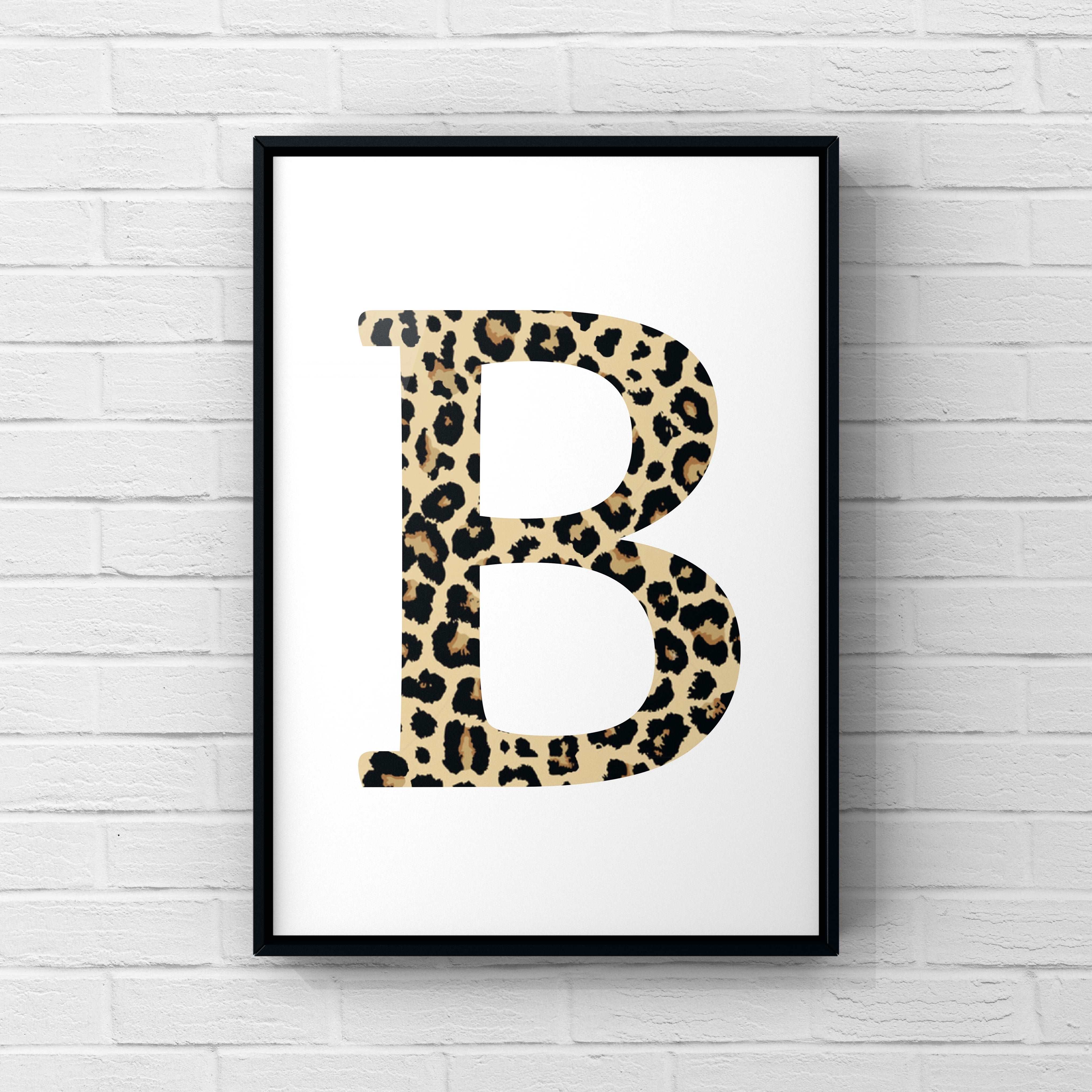 Letter / Initial Print - Leopard Print Posters, Prints, & Visual Artwork Pretty Average   