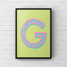 Letter / Initial Print - Green, Pink & Blue Polka Dot Posters, Prints, & Visual Artwork Pretty Average   