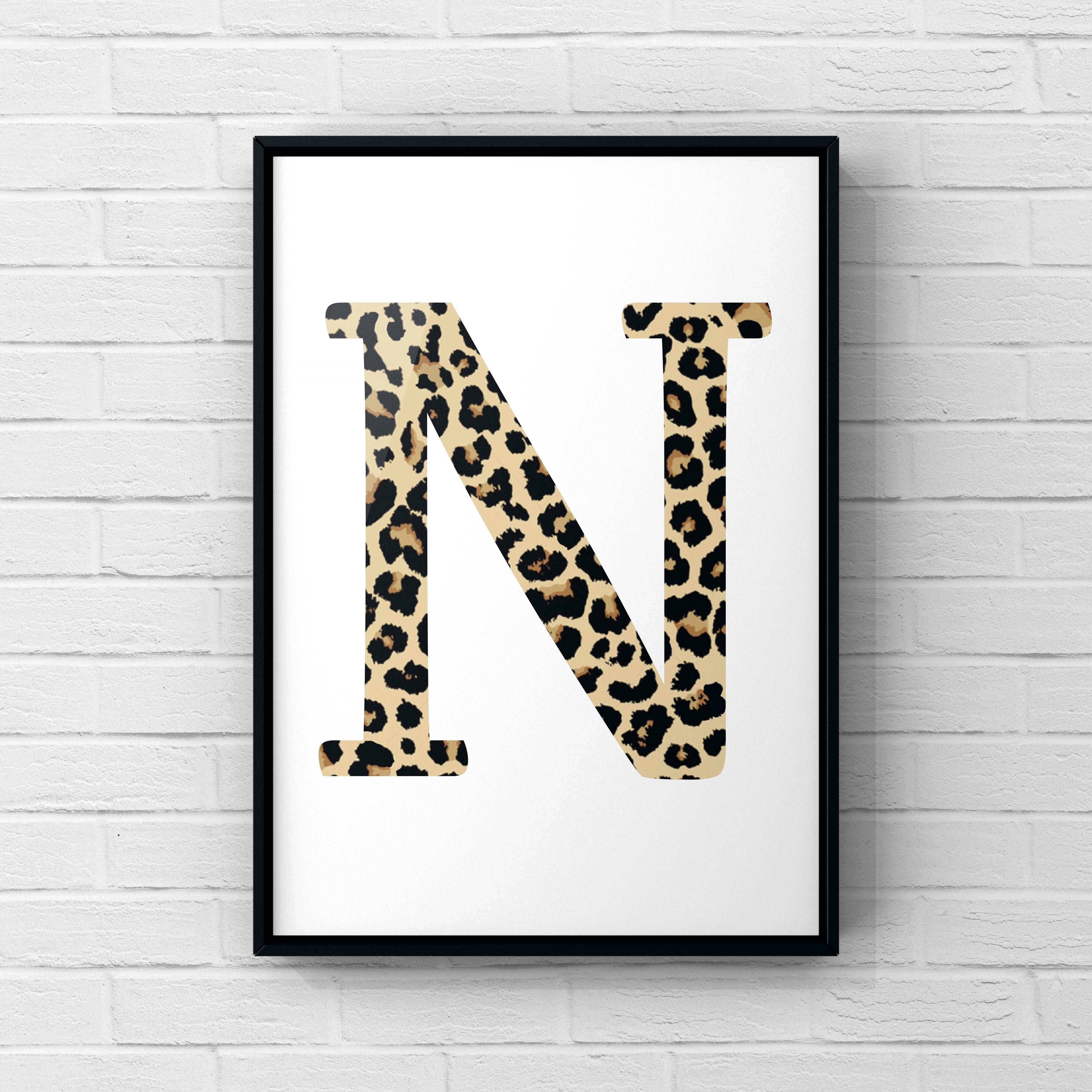 Letter / Initial Print - Leopard Print Posters, Prints, & Visual Artwork Pretty Average   