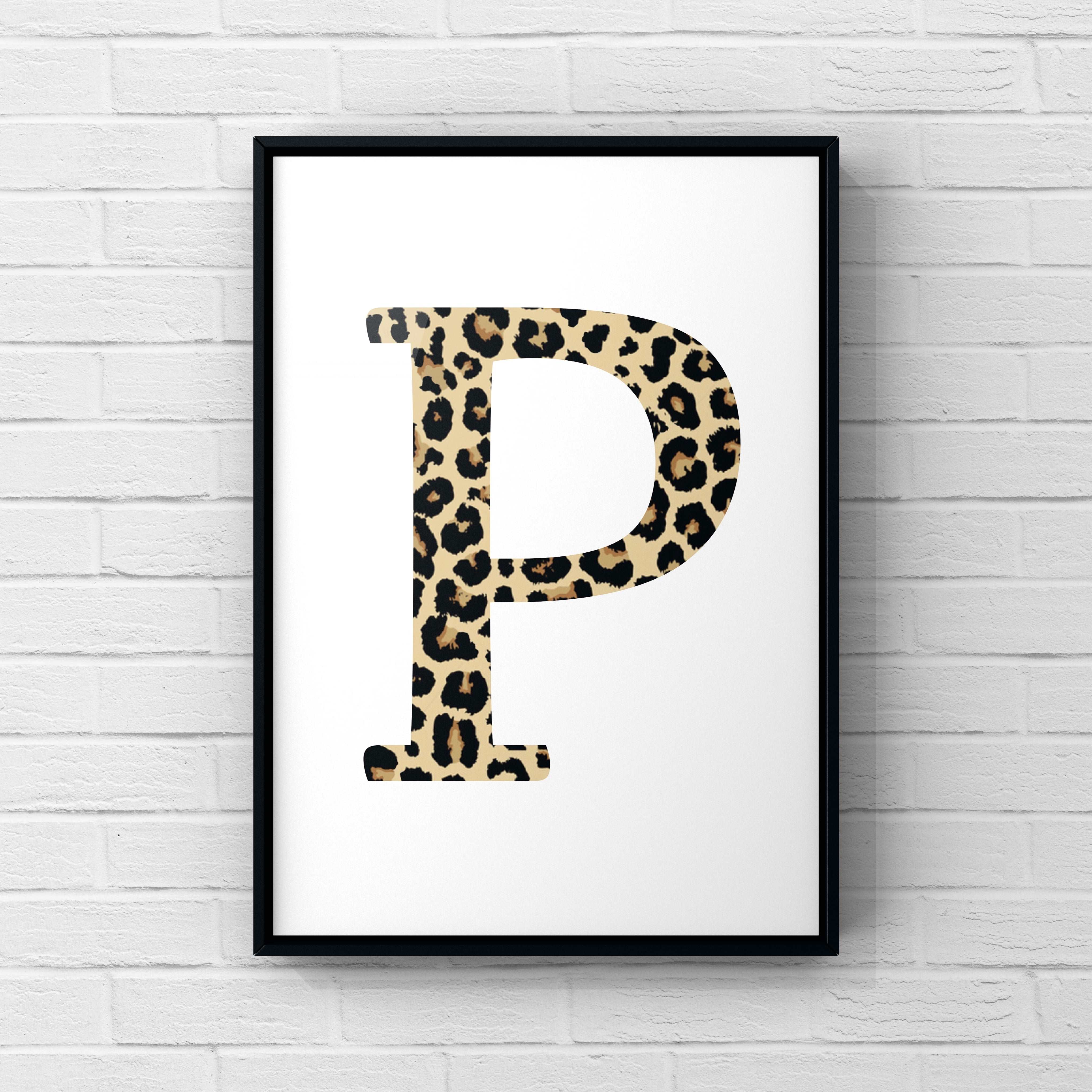 Letter / Initial Print - Leopard Print Posters, Prints, & Visual Artwork Pretty Average   