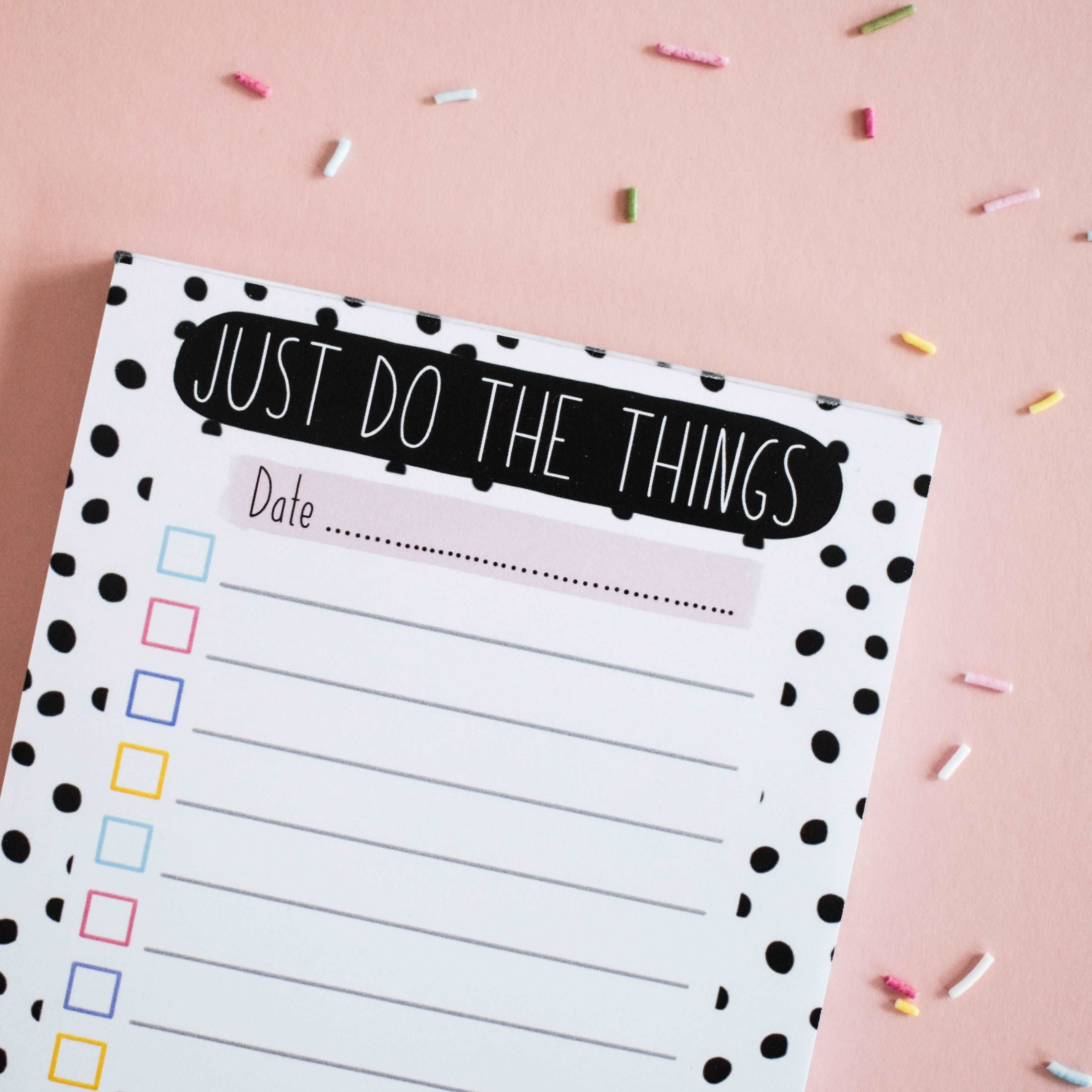 Just Do The Things! Notepad / To-Do List  Pretty Average Prints   