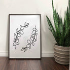 Eucalyptus Line Drawing - Two Branches Posters, Prints, & Visual Artwork Pretty Average   