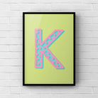 Letter / Initial Print - Green, Pink & Blue Polka Dot Posters, Prints, & Visual Artwork Pretty Average   