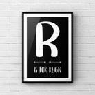 Initial / Letter Print - Black and White Posters, Prints, & Visual Artwork Pretty Average   