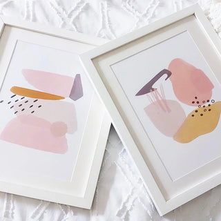 Abstract Shapes Print - Peachy Keen (DESIGN TWO) Posters, Prints, & Visual Artwork Pretty Average