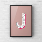 Letter / Initial Print - Polka Dots & Pink Posters, Prints, & Visual Artwork Pretty Average