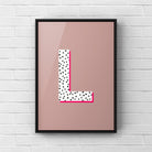 Letter / Initial Print - Polka Dots & Pink Posters, Prints, & Visual Artwork Pretty Average
