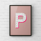 Letter / Initial Print - Polka Dots & Pink Posters, Prints, & Visual Artwork Pretty Average