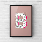 Letter / Initial Print - Polka Dots & Pink Posters, Prints, & Visual Artwork Pretty Average