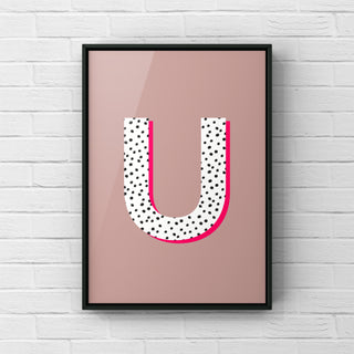 Letter / Initial Print - Polka Dots & Pink Posters, Prints, & Visual Artwork Pretty Average