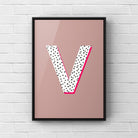 Letter / Initial Print - Polka Dots & Pink Posters, Prints, & Visual Artwork Pretty Average
