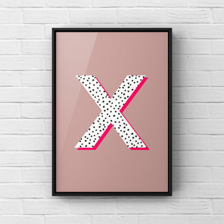 Letter / Initial Print - Polka Dots & Pink Posters, Prints, & Visual Artwork Pretty Average