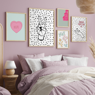 Nope, Love Heart Print Posters, Prints, & Visual Artwork Pretty Average