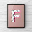 Letter / Initial Print - Polka Dots & Pink Posters, Prints, & Visual Artwork Pretty Average   