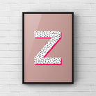 Letter / Initial Print - Polka Dots & Pink Posters, Prints, & Visual Artwork Pretty Average   