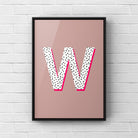 Letter / Initial Print - Polka Dots & Pink Posters, Prints, & Visual Artwork Pretty Average   
