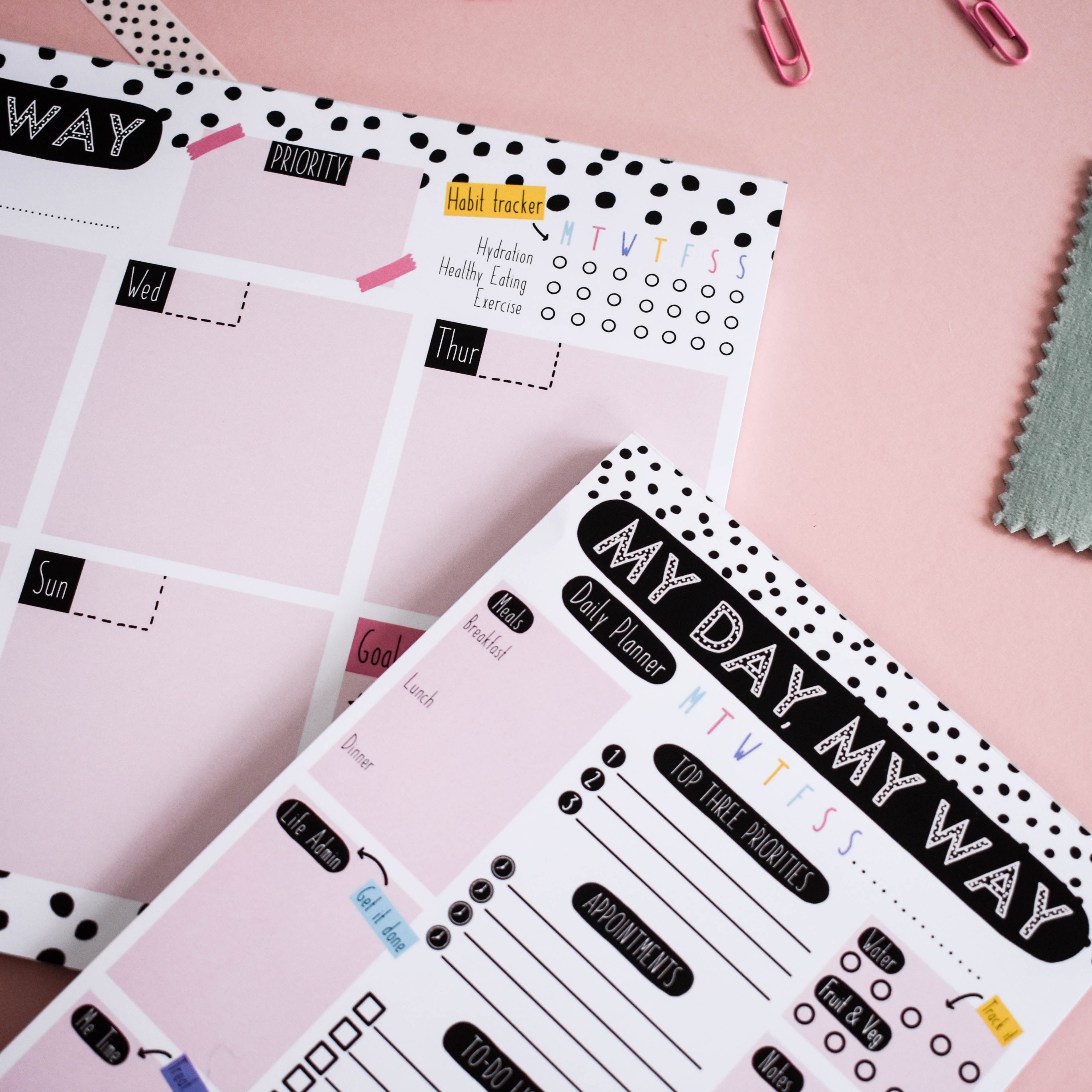 My Way Planner BUNDLE - A5 Daily Planner and A4 Weekly Planner Stationery Pretty Average Prints   