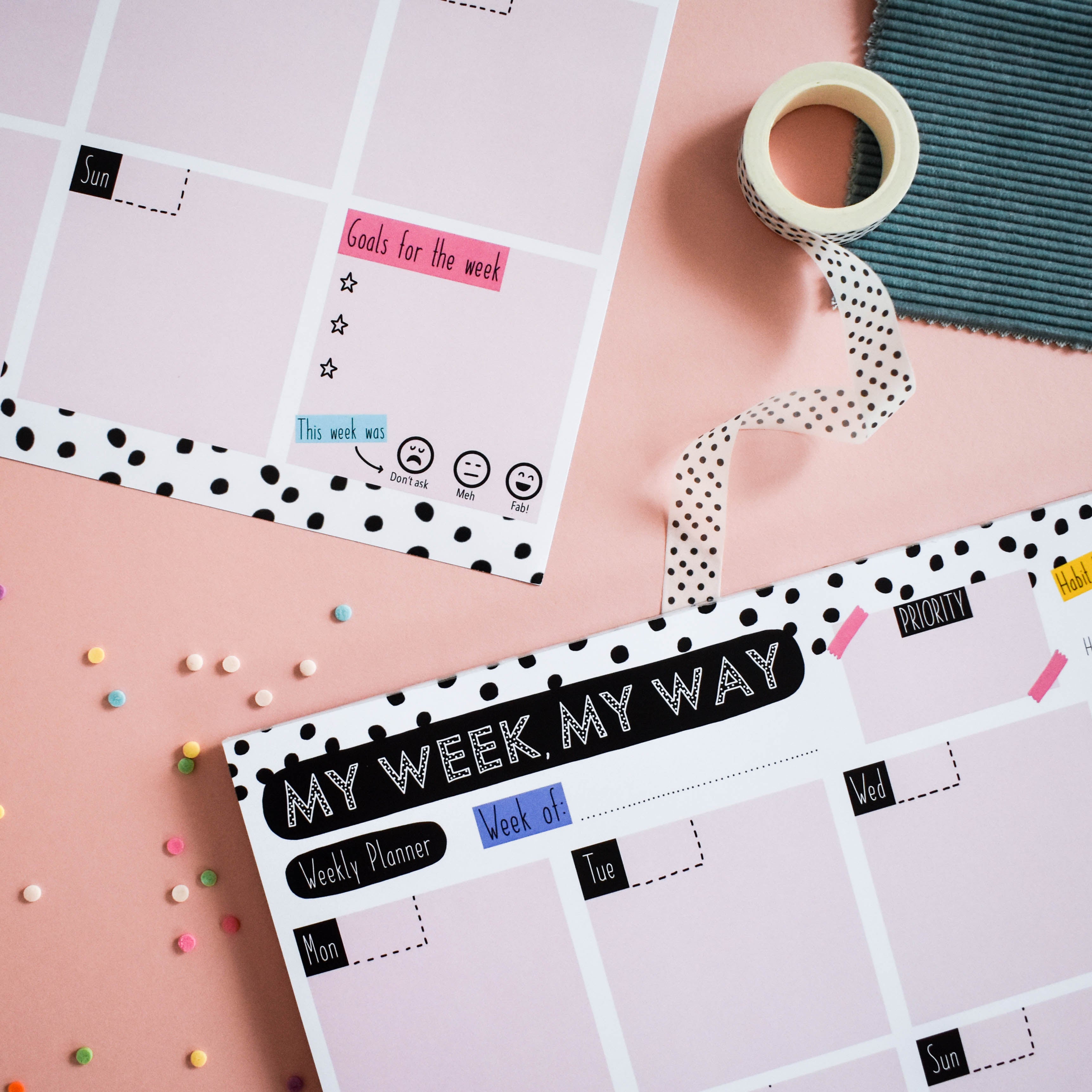 My Way Planner BUNDLE - A5 Daily Planner and A4 Weekly Planner Stationery Pretty Average Prints   