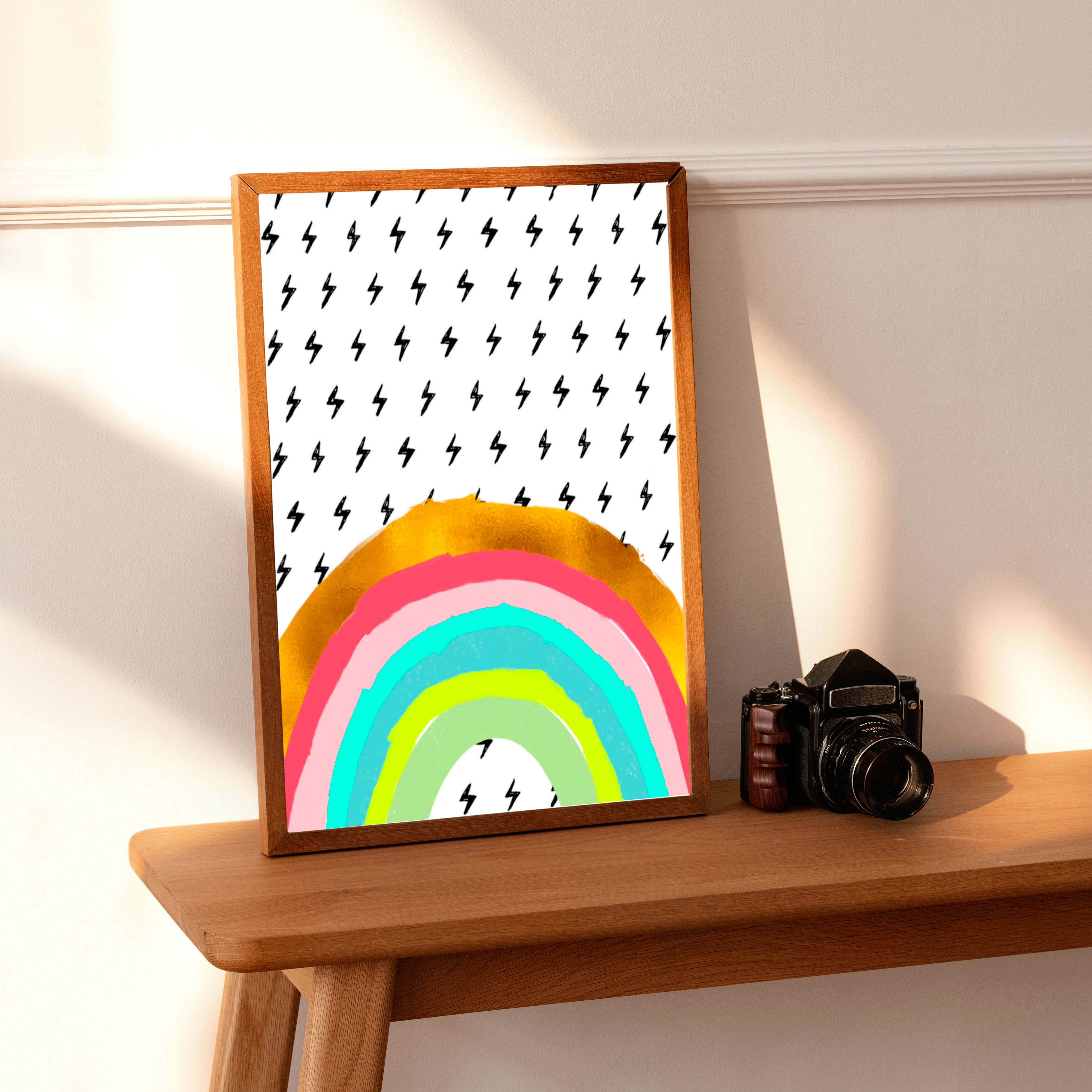 Rainbow and Lightning Print - Portrait Posters, Prints, & Visual Artwork Pretty Average   