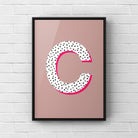 Letter / Initial Print - Polka Dots & Pink Posters, Prints, & Visual Artwork Pretty Average   