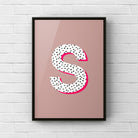 Letter / Initial Print - Polka Dots & Pink Posters, Prints, & Visual Artwork Pretty Average   