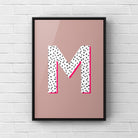 Letter / Initial Print - Polka Dots & Pink Posters, Prints, & Visual Artwork Pretty Average   